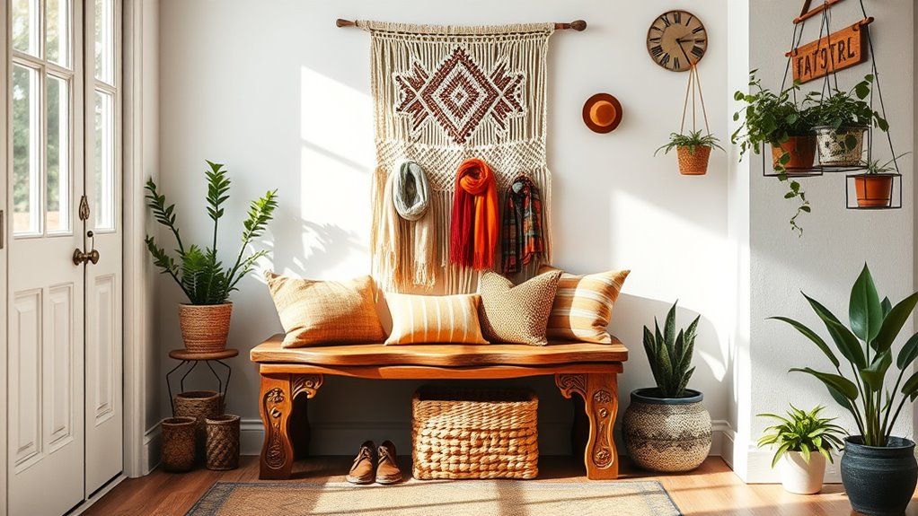 stylish functional boho benches