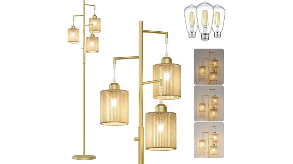 tall boho rattan lamp