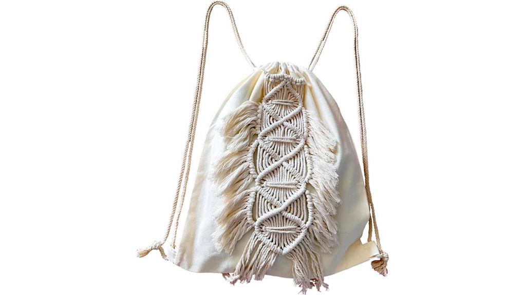 tassel fringe drawstring bag
