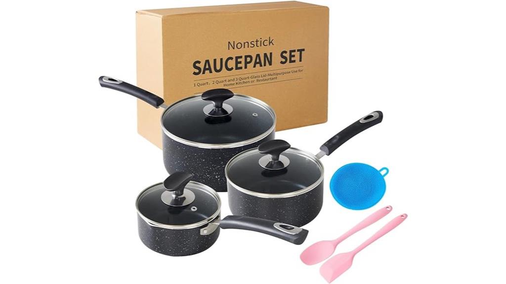 three piece nonstick cookware