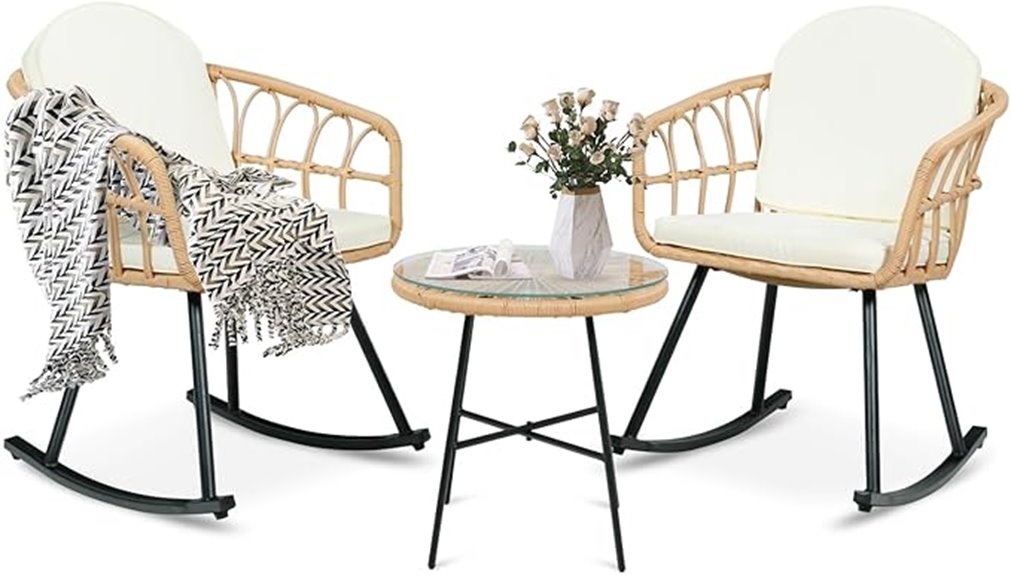 three piece outdoor rocking chairs