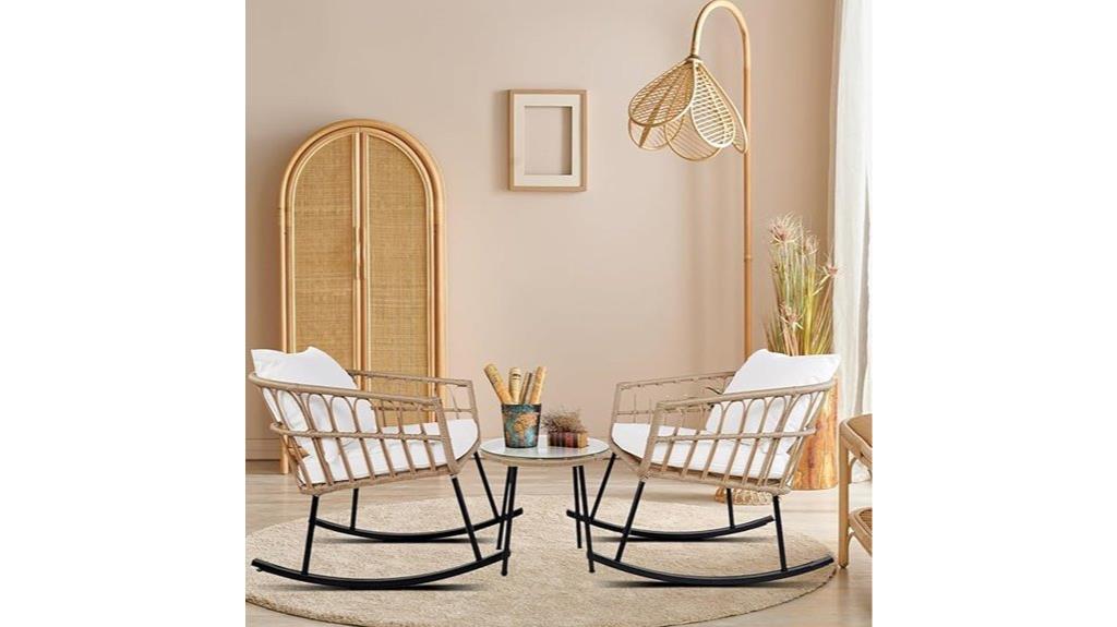 three piece rocking chair set