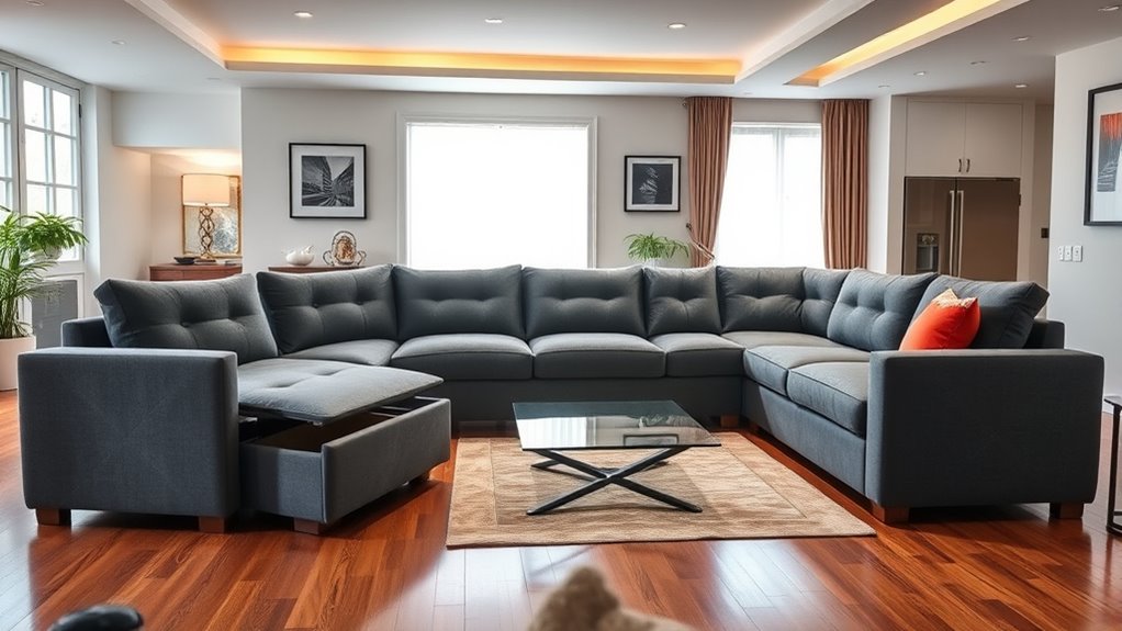 top convertible u shaped sofas