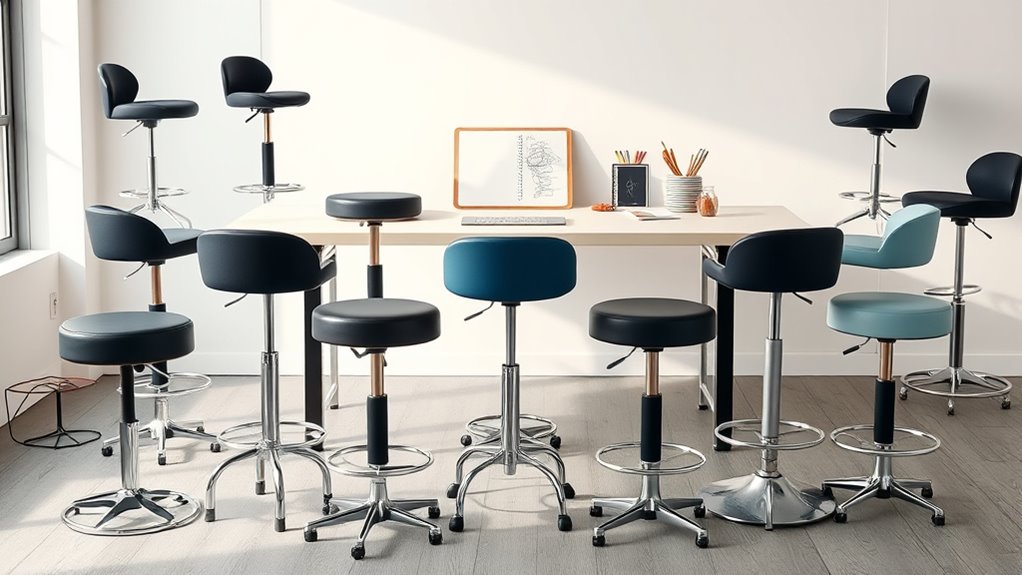 top swivel desk stools