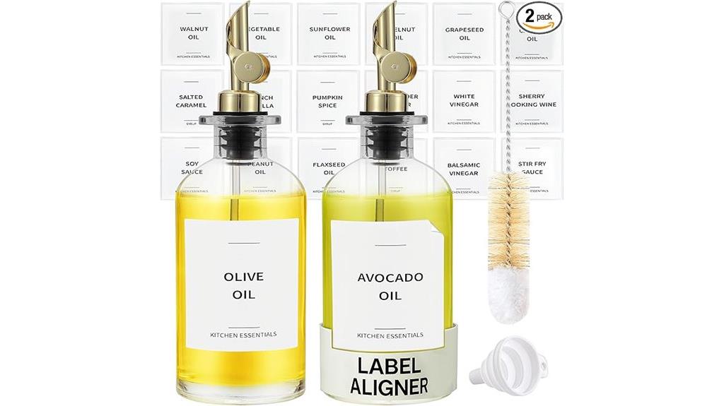 two bottles with labels