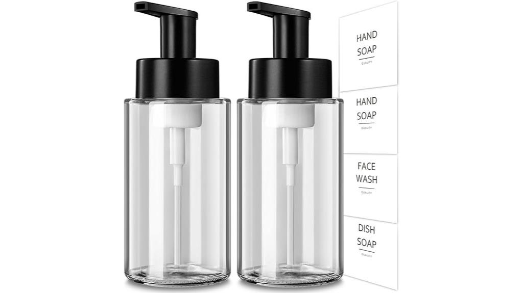 two glass foam dispensers