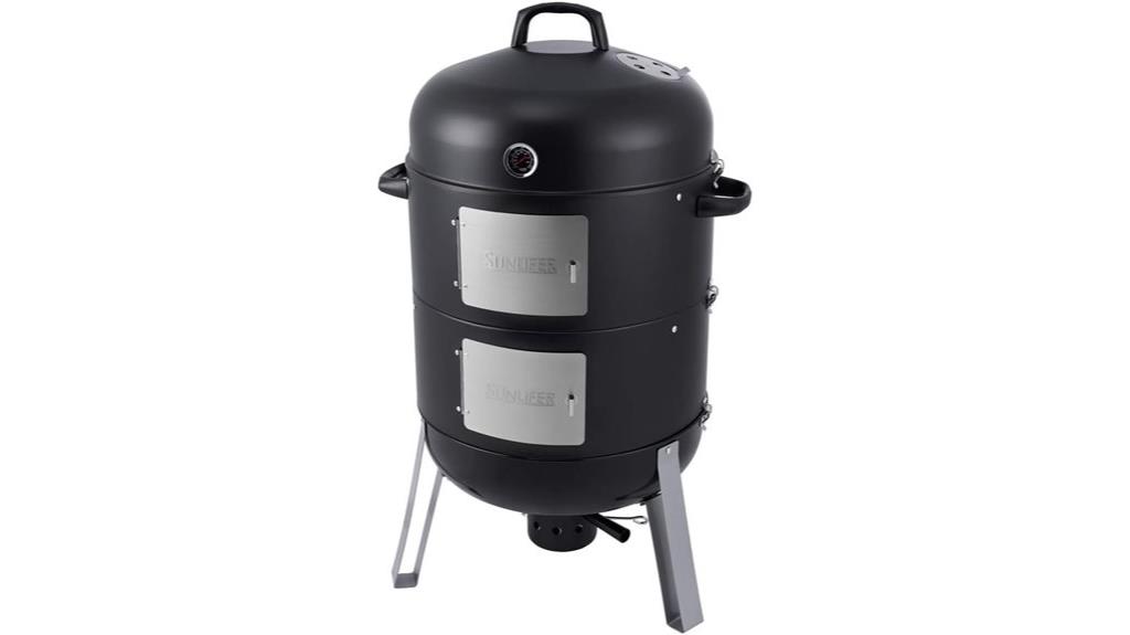 vertical charcoal grill combo