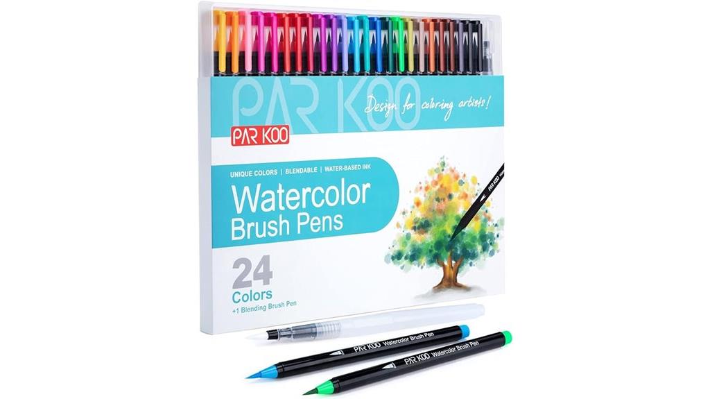 vibrant 24 color brush pens