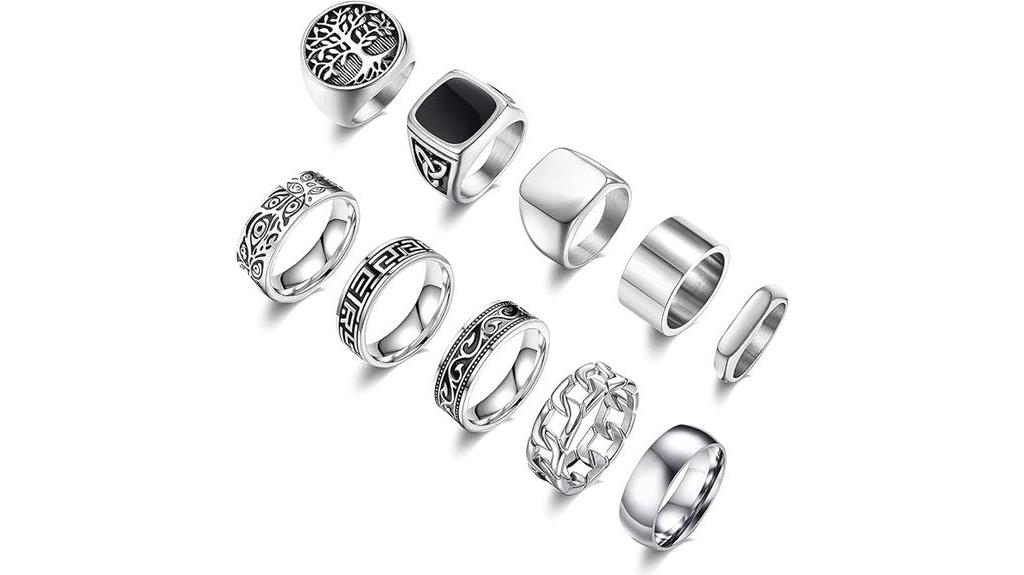 vintage steel biker rings