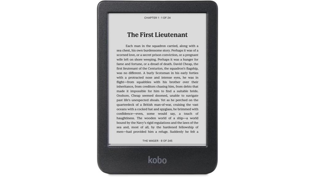 waterproof 6 touchscreen ereader