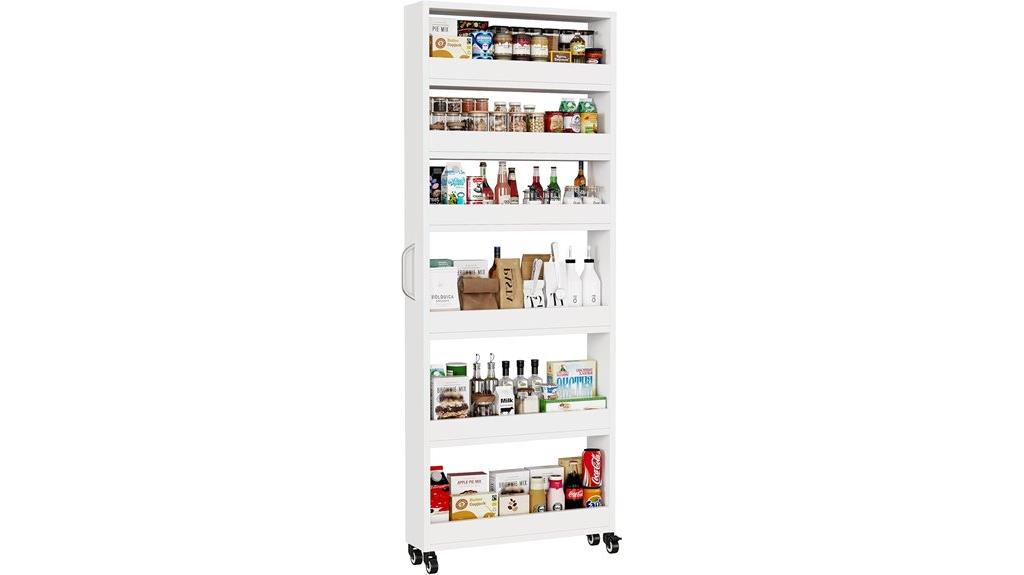 white 6 tier rolling cart