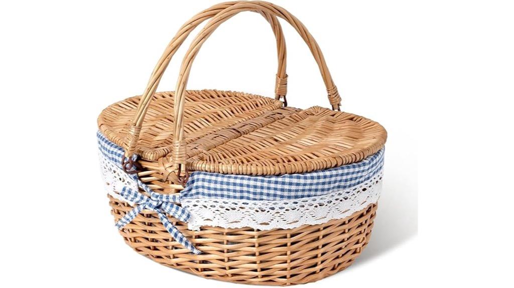 wicker basket for two
