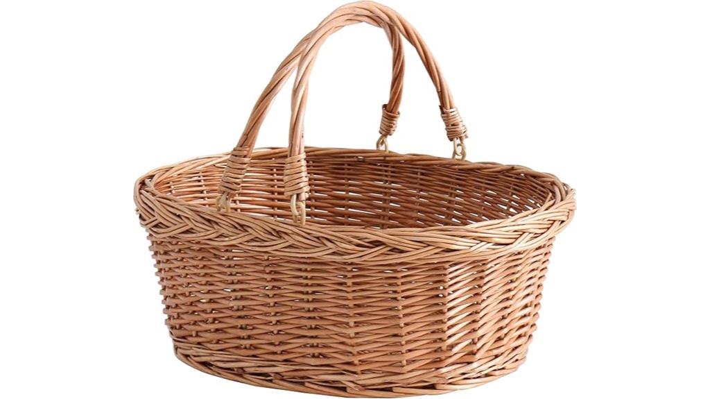 wicker picnic basket handles