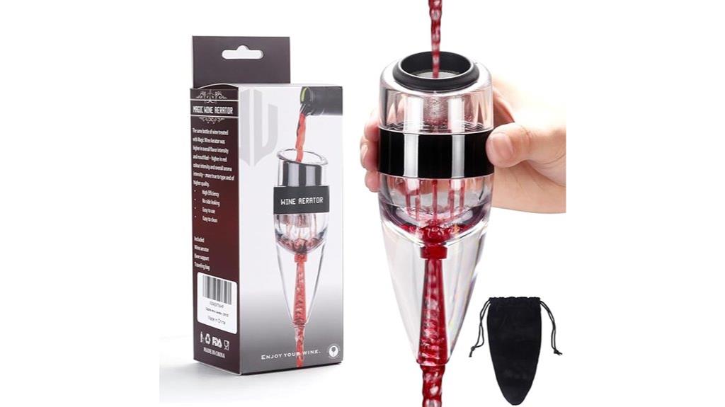 wine pouring and aerating accessory