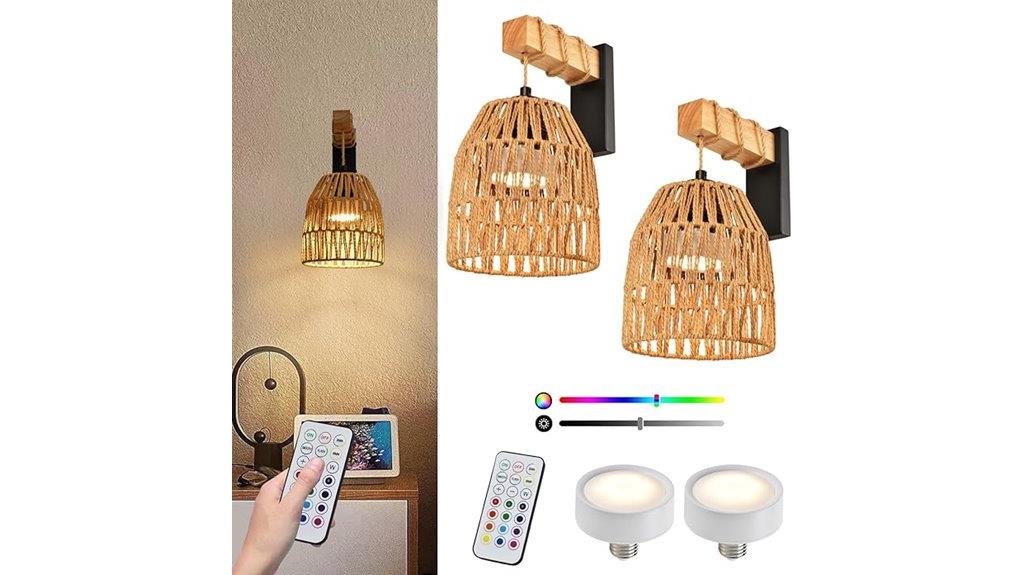 wireless dual wall lights