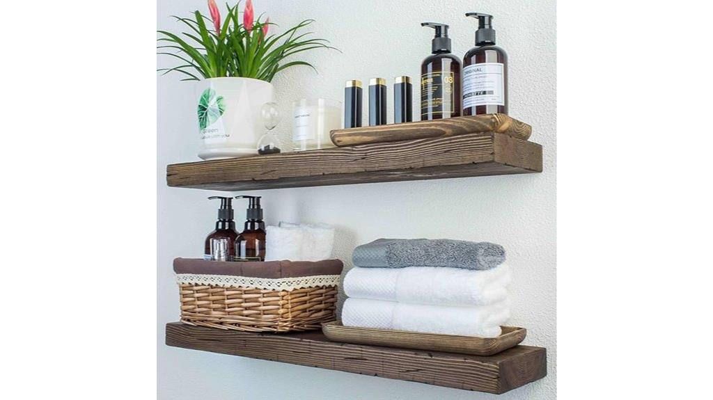 wood floating shelves