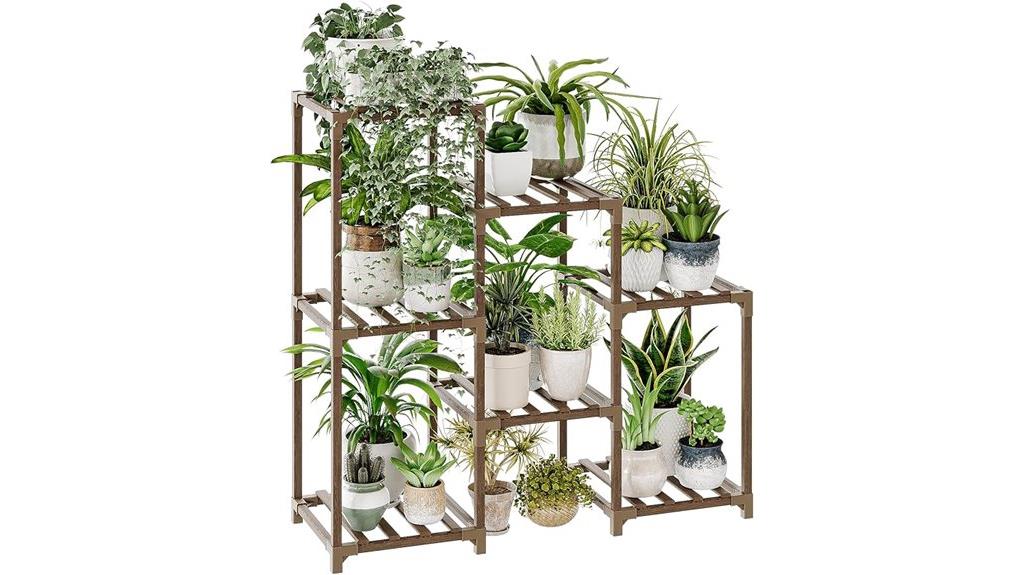 wooden 3 tier plant stand
