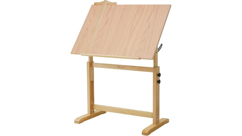 wooden adjustable drafting table