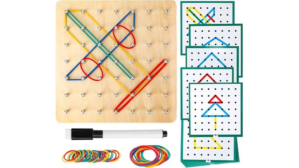 wooden geoboard montessori toy