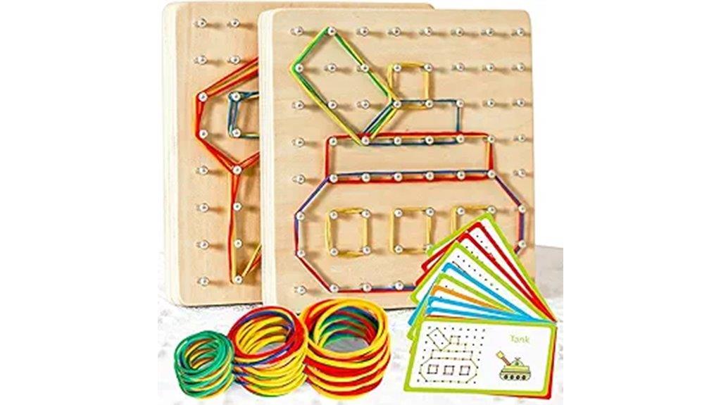 wooden montessori geoboards set