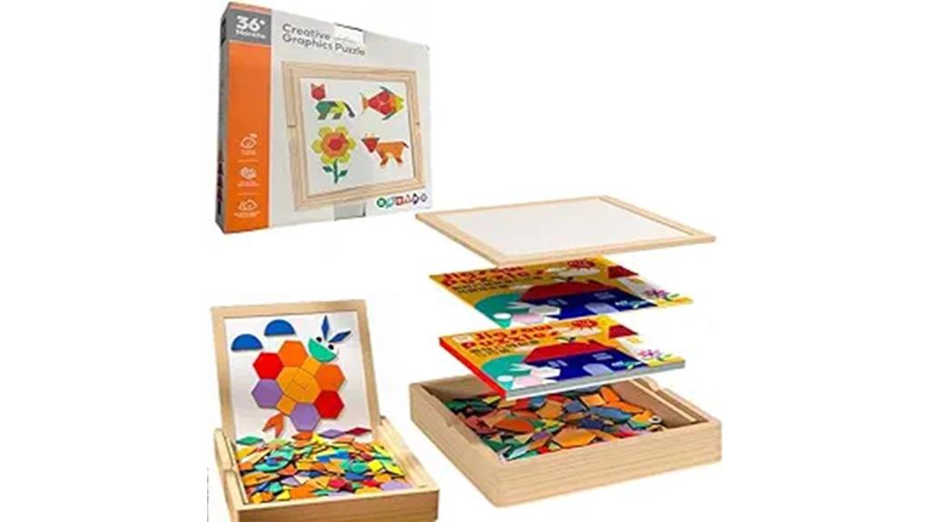 wooden pattern blocks set