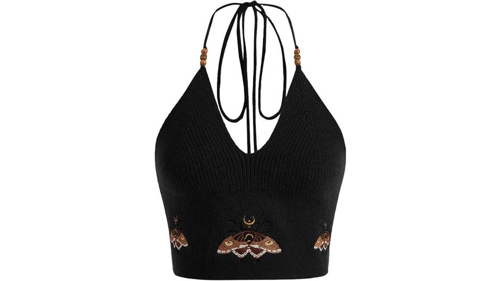 y2k gothic crochet top