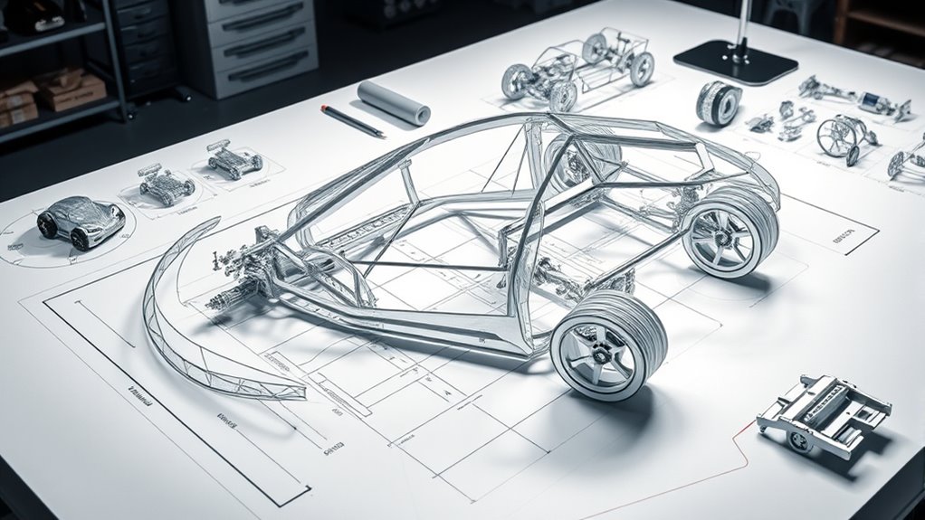 automotive geometry blueprint assembly
