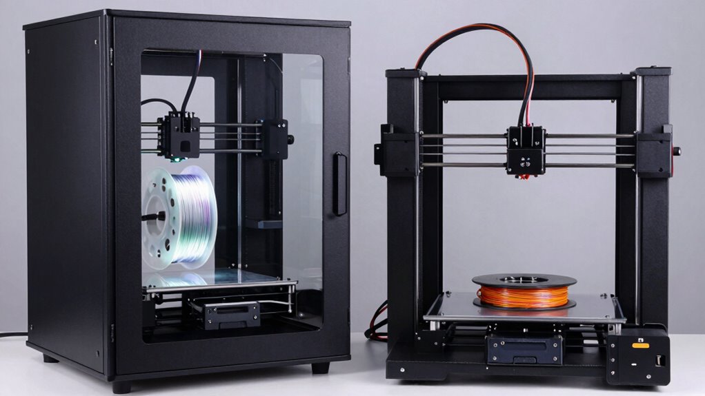 enclosed vs open 3d printers