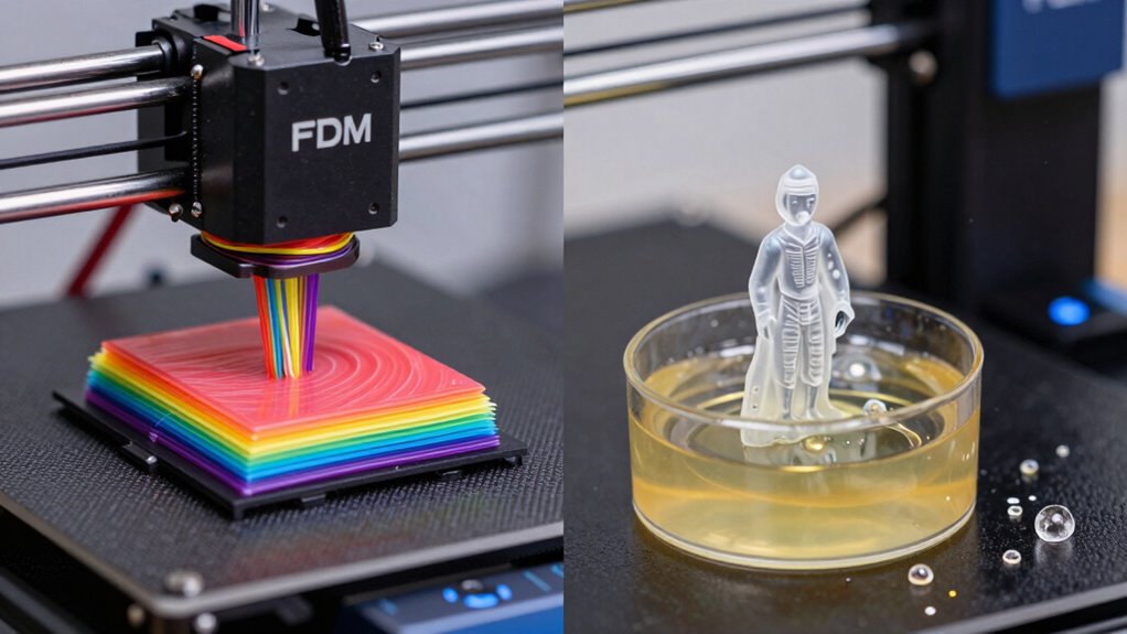 layered printing material differences