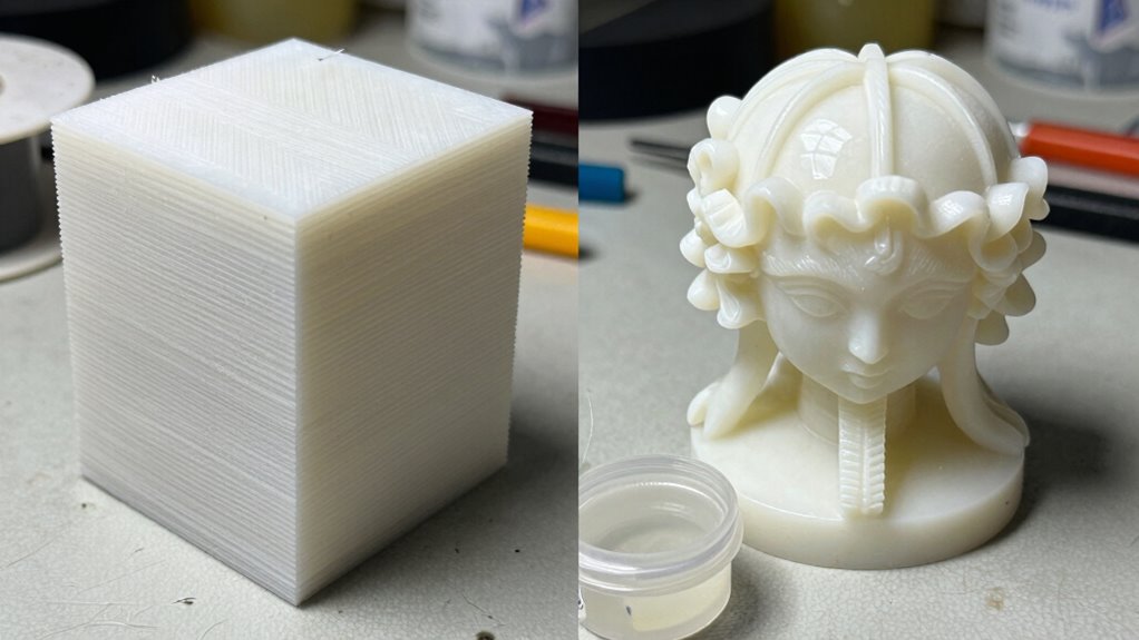print quality and material properties