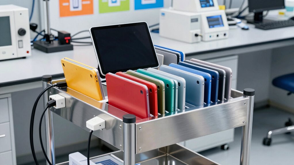 top stem tablet charging carts