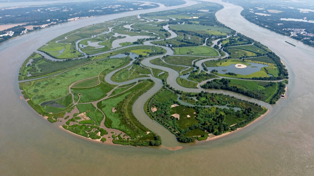 river delta landscape geometry